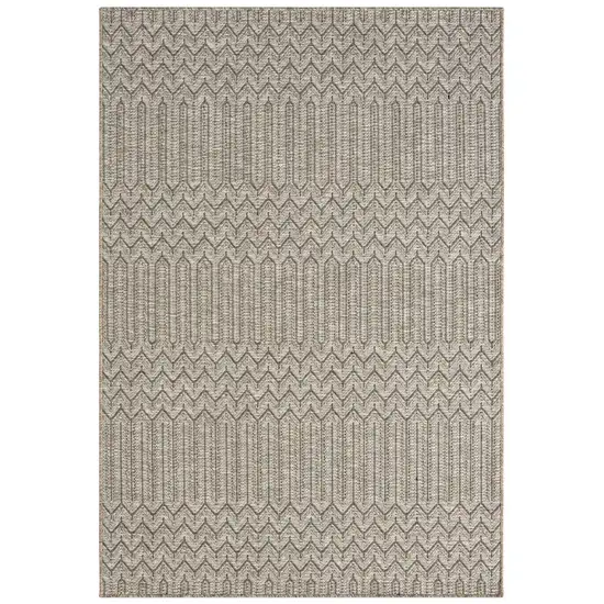 Gray Chevron Handmade Indoor Outdoor Area Rug Photo 2