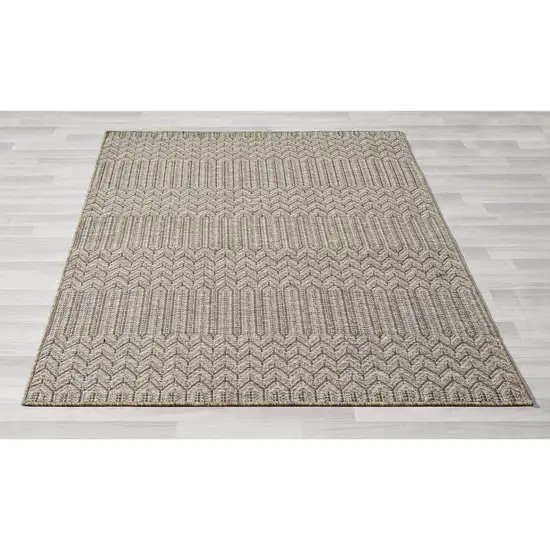 Gray Chevron Handmade Indoor Outdoor Area Rug Photo 1