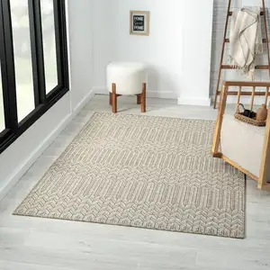 Photo of Gray Chevron Handmade Indoor Outdoor Area Rug