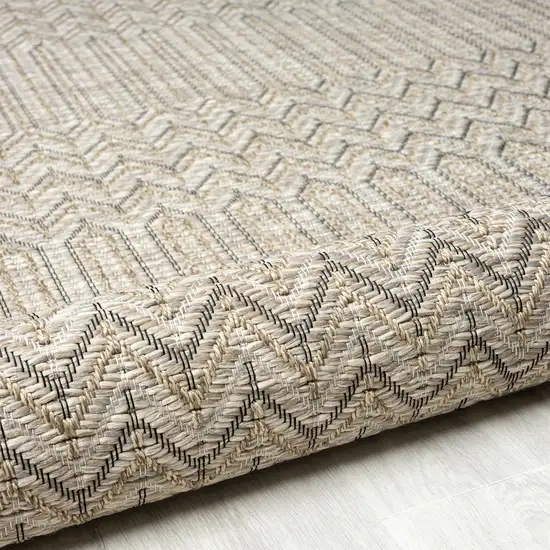 Gray Chevron Handmade Indoor Outdoor Area Rug Photo 6