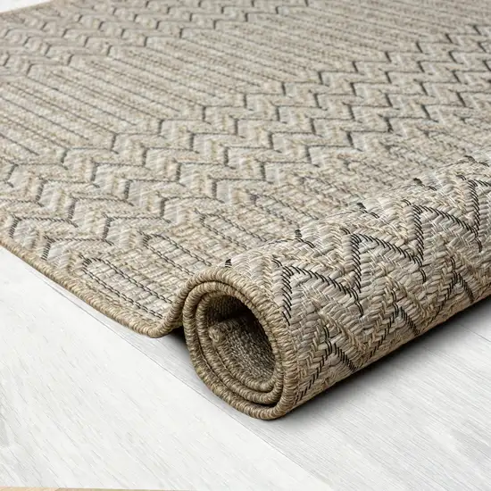 Gray Chevron Handmade Indoor Outdoor Area Rug Photo 5