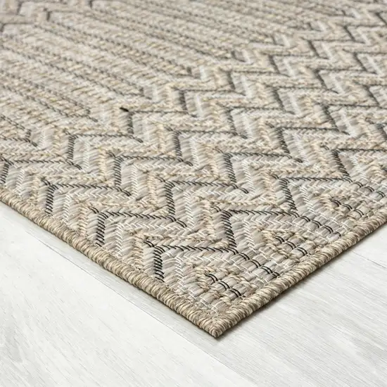 Gray Chevron Handmade Indoor Outdoor Area Rug Photo 9