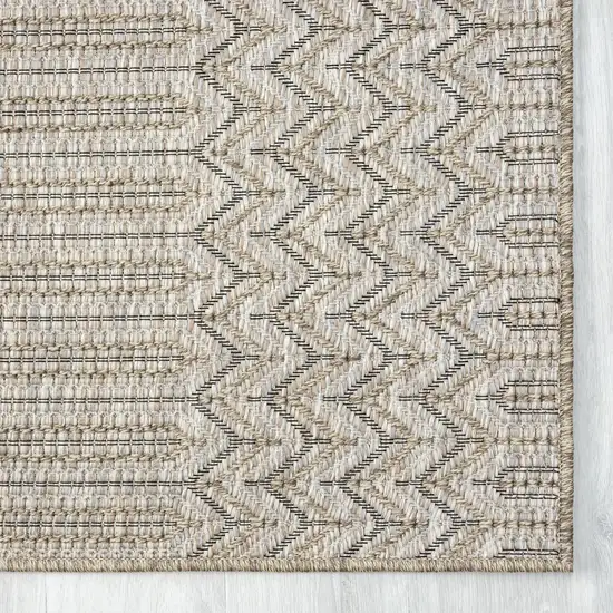 Gray Chevron Handmade Indoor Outdoor Area Rug Photo 4