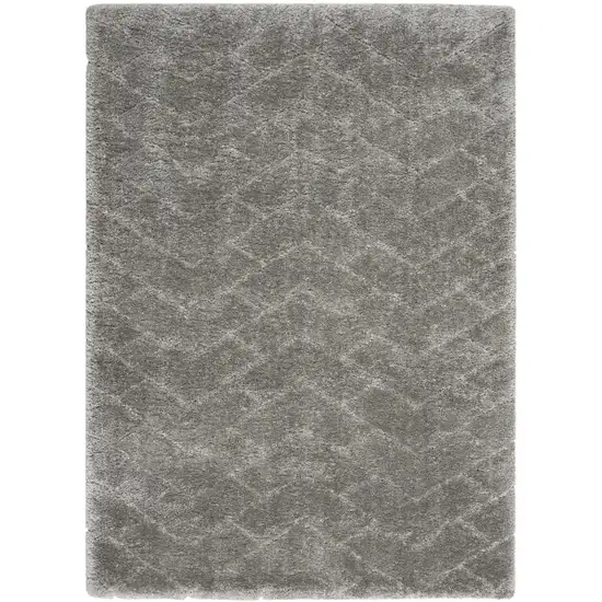 Gray Chevron Shag Area Rug Photo 2