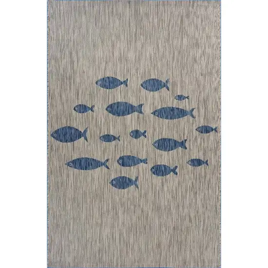 Gray Coastal Indoor Outdoor Scatter Rug Photo 1