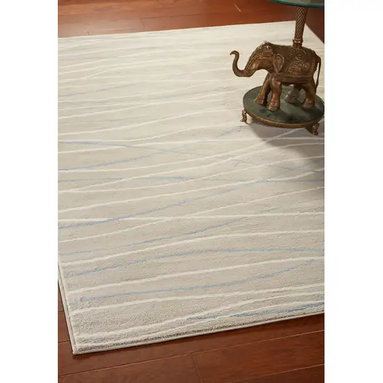 Gray Contemporary Waves Area Rug Photo 8