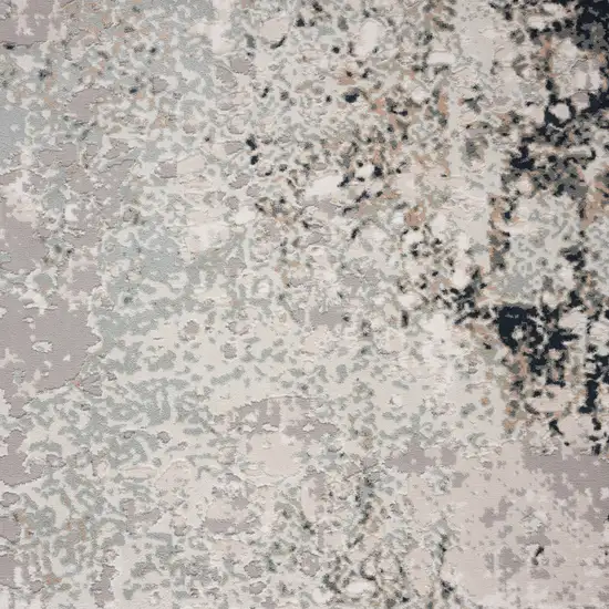 Gray Cream And Taupe Abstract Distressed Stain Resistant Area Rug Photo 6