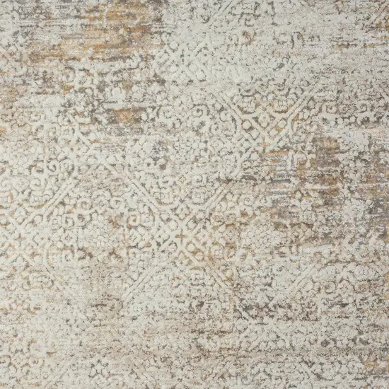 Gray Damask Distressed Area Rug Photo 9