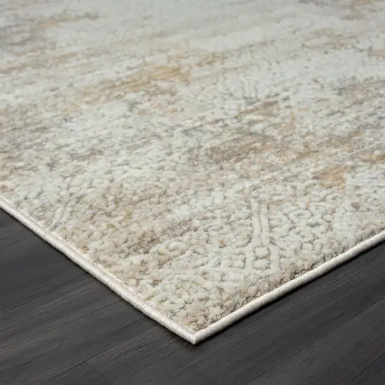 Gray Damask Distressed Area Rug Photo 4