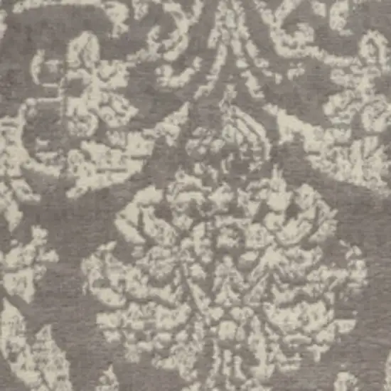 Gray Damask Power Loom Area Rug Photo 4