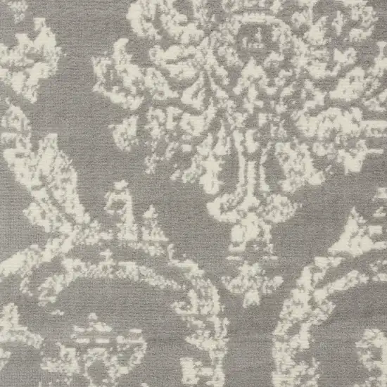 Gray Damask Power Loom Area Rug Photo 9