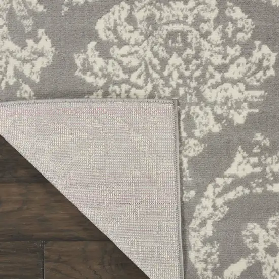 Gray Damask Power Loom Area Rug Photo 4