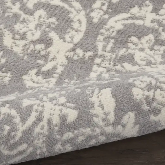 Gray Damask Power Loom Area Rug Photo 9