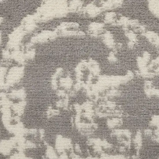 Gray Damask Power Loom Area Rug Photo 8