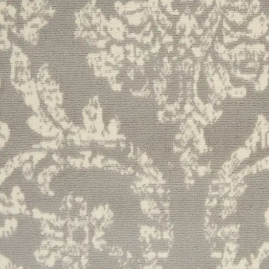 Gray Damask Power Loom Area Rug Photo 8