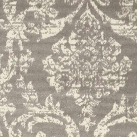 Gray Damask Power Loom Area Rug Photo 3