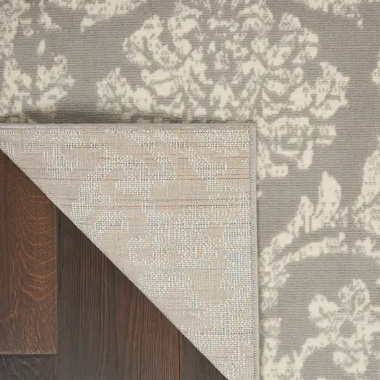 Gray Damask Power Loom Area Rug Photo 3