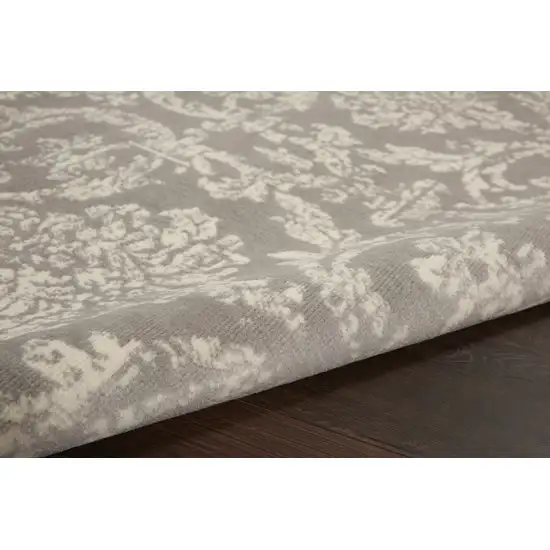 Gray Damask Power Loom Area Rug Photo 9