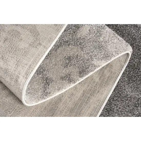 Gray Damask Washable Non Skid Area Rug Photo 7