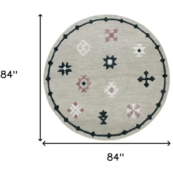 Gray Decorative Charm Area Rug Photo 7