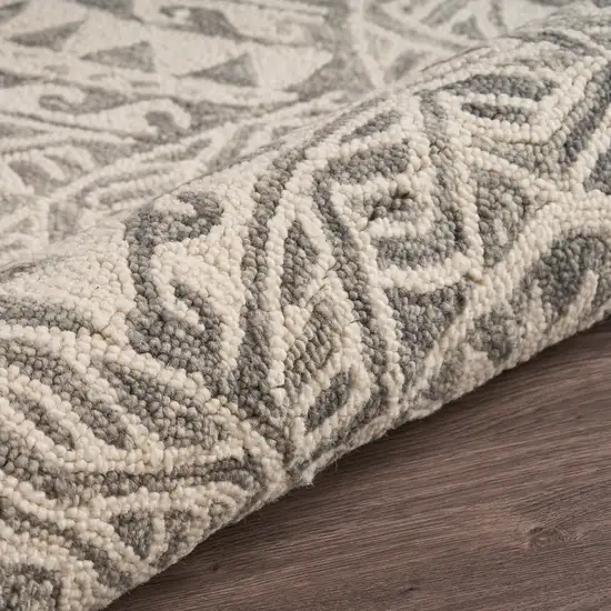 Gray Decorative Waves Area Rug Photo 5