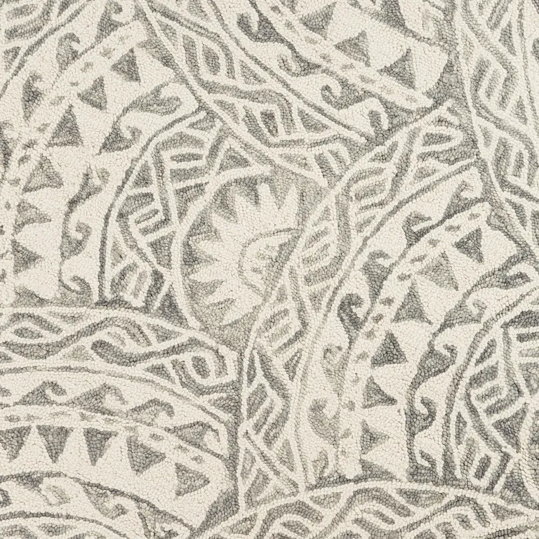 Gray Decorative Waves Area Rug Photo 2