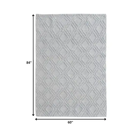 Gray Diamond Lattice Modern Area Rug Photo 5