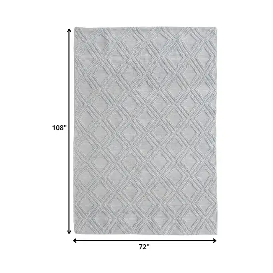 Gray Diamond Lattice Modern Area Rug Photo 5