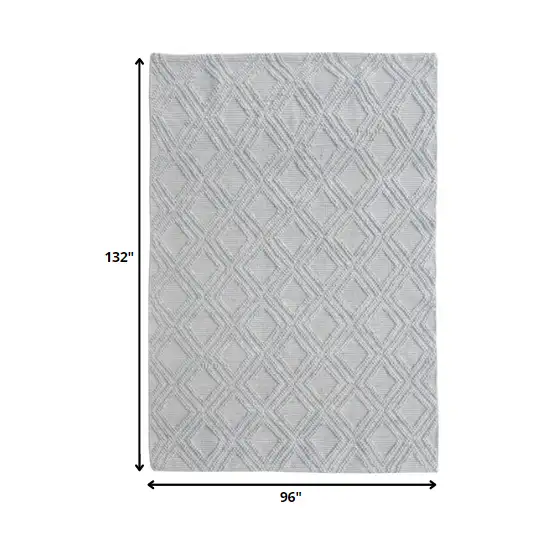 Gray Diamond Lattice Modern Area Rug Photo 5