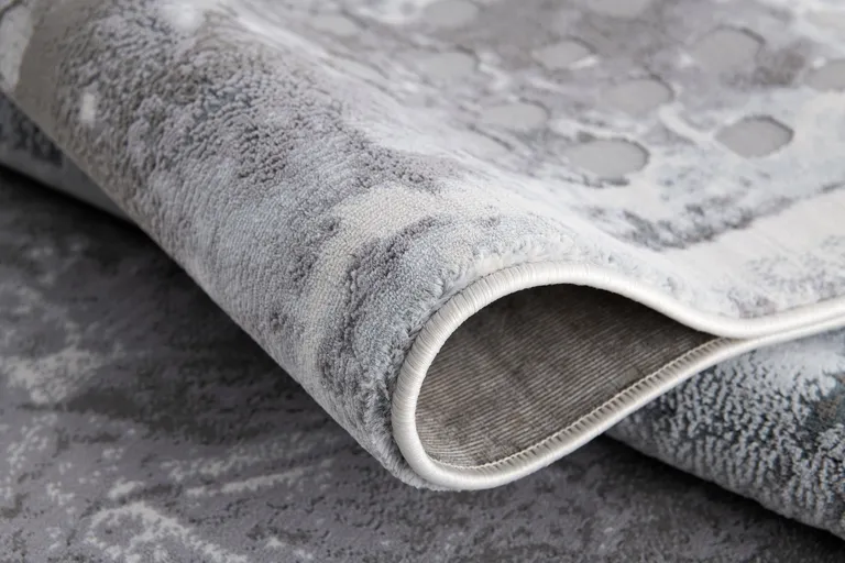 Gray Distressed Abstract Area Rug Photo 3