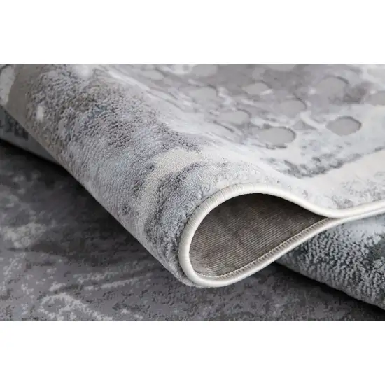 Gray Distressed Abstract Area Rug Photo 3