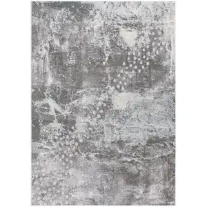 Photo of Gray Distressed Abstract Area Rug