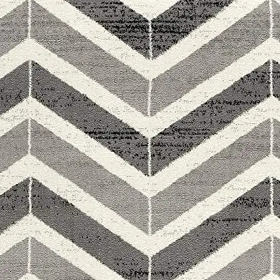 Gray Chevron Power Loom Area Rug Photo 3