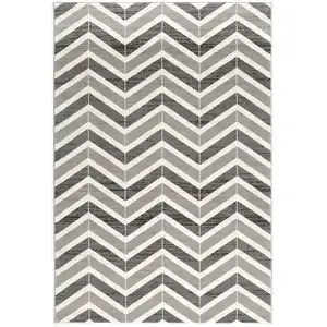 Photo of Gray Distressed Chevron Area Rug