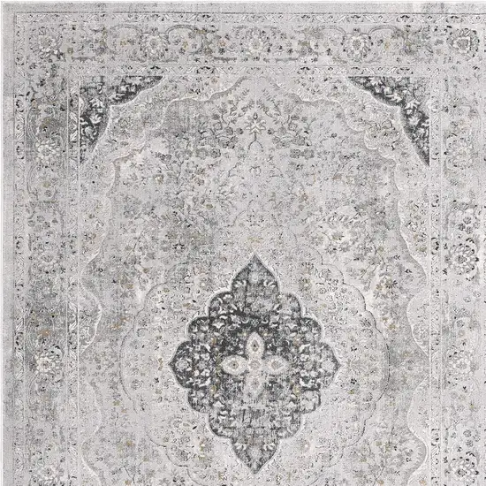 Gray Distressed Decorative Area Rug Photo 3