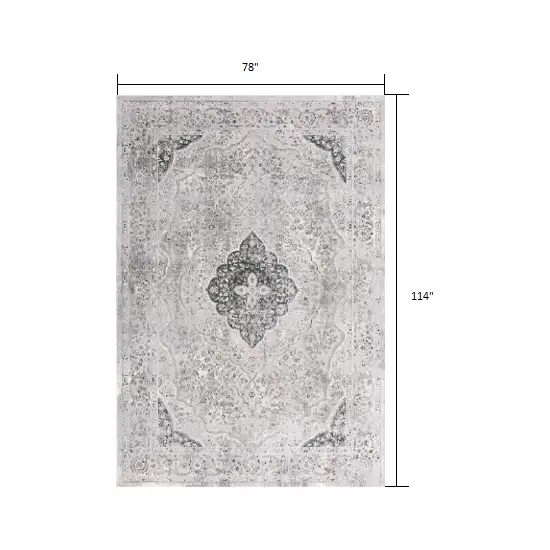 Gray Distressed Decorative Area Rug Photo 1