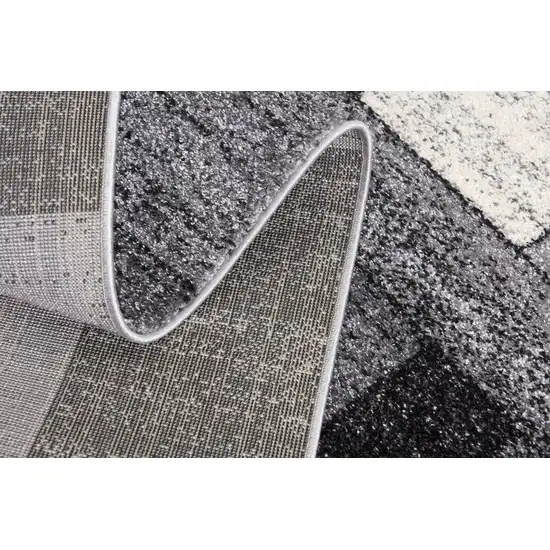 Gray Distressed Geometric Area Rug Photo 7