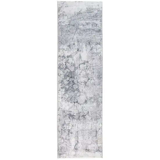 Gray Distressed Marble Area Rug Photo 4