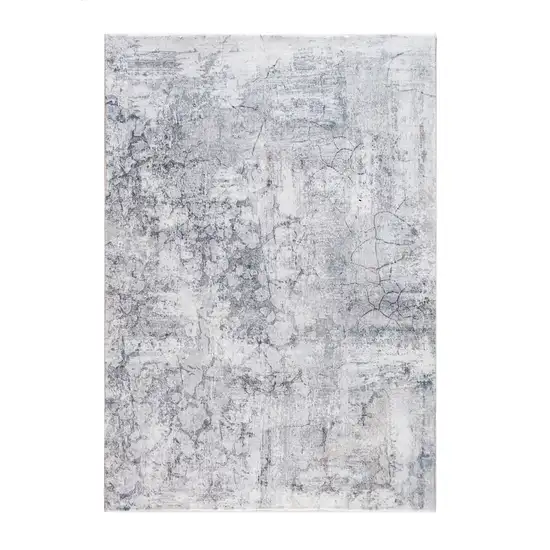 Gray Distressed Marble Area Rug Photo 2