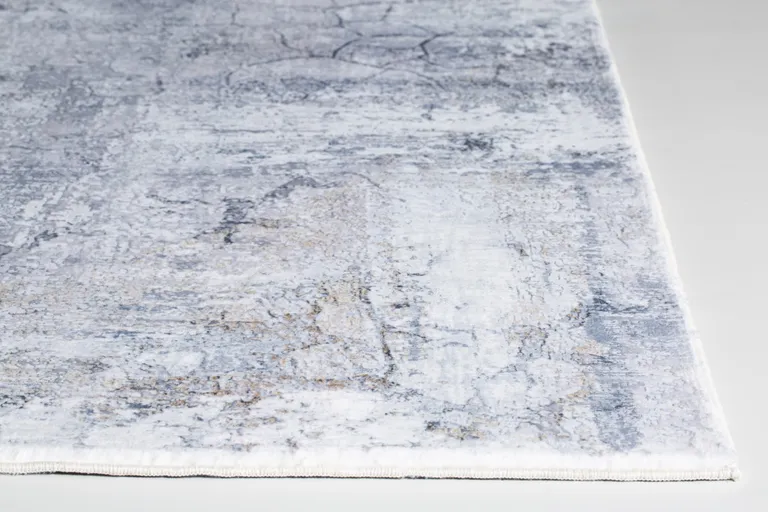 Gray Distressed Marble Area Rug Photo 2