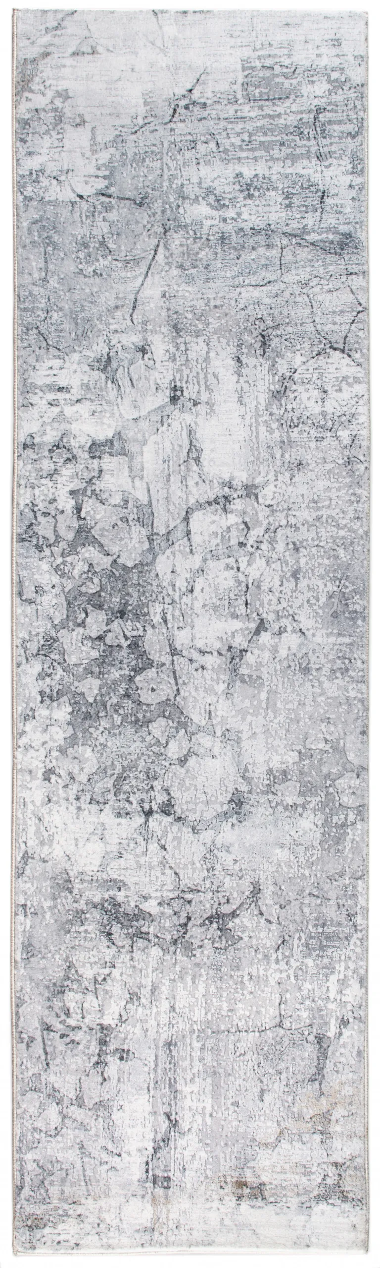 Gray Distressed Marble Area Rug Photo 4