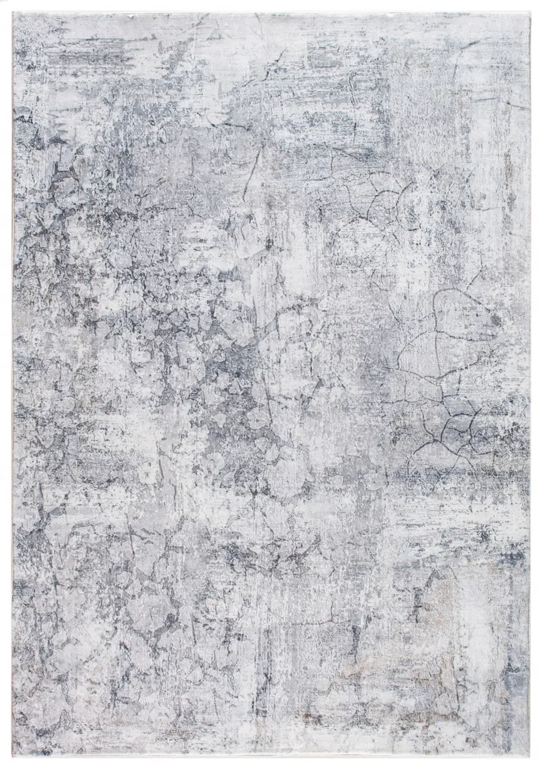 Gray Distressed Marble Area Rug Photo 1