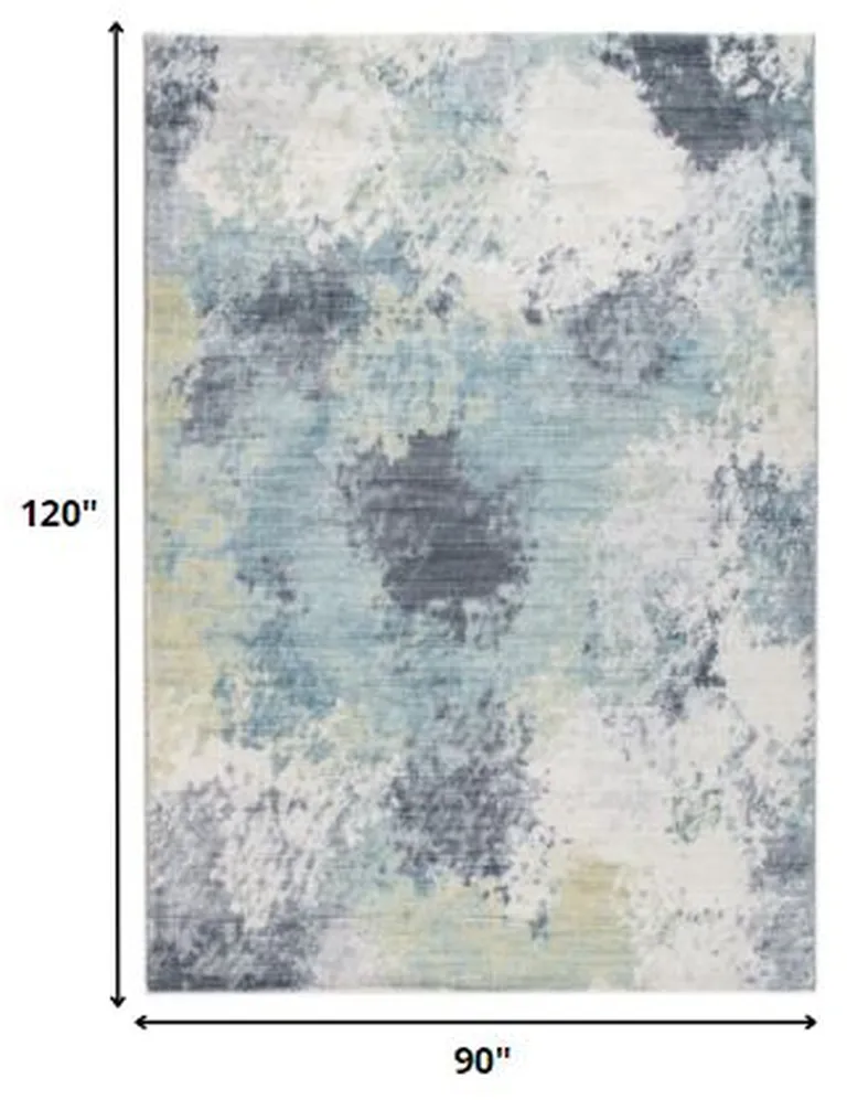 Gray Distressed Marble Area Rug Photo 5