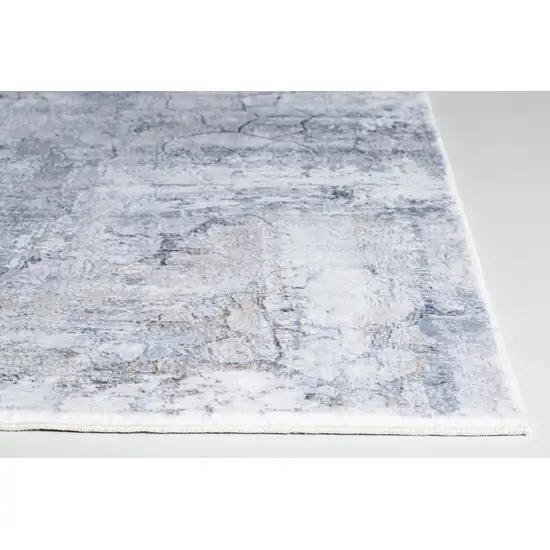 Gray Distressed Marble Area Rug Photo 2