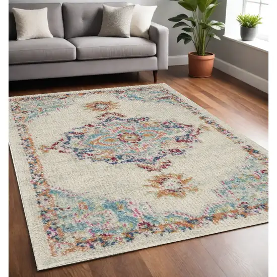 Gray And Ivory Power Loom Area Rug Photo 1