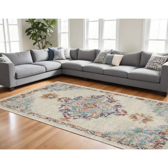 Gray And Ivory Power Loom Area Rug Photo 1