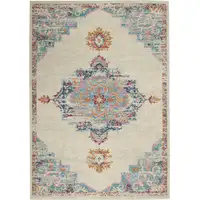 Photo of Gray Distressed Medallion Area Rug