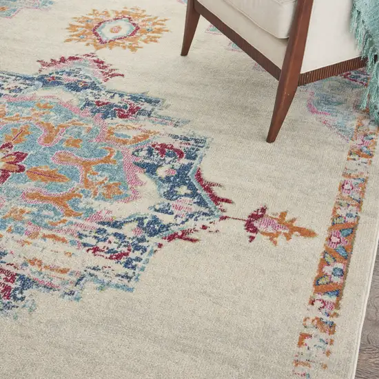 Gray And Ivory Power Loom Area Rug Photo 7