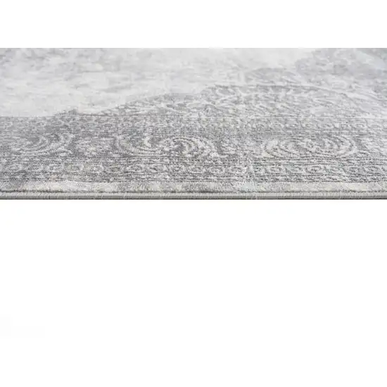 Gray Distressed Medallion Area Rug Photo 8