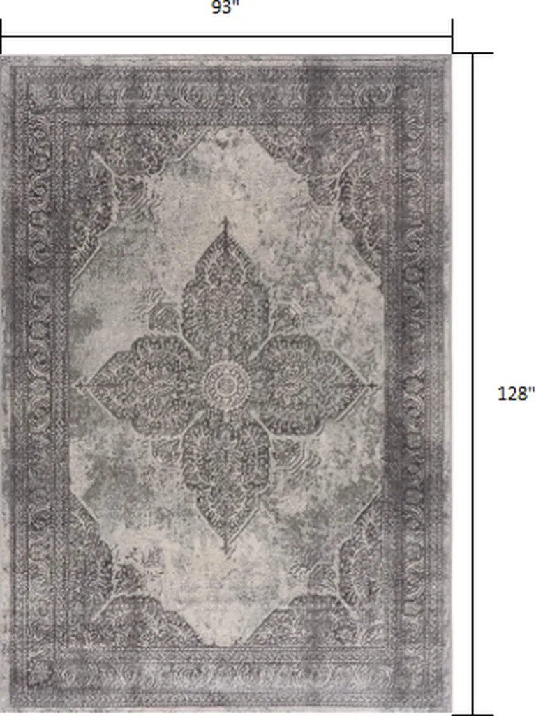 Gray Distressed Medallion Area Rug Photo 1